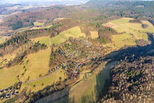 Vue aérienne de Surface de la maison de vacances Unter-Ostern à Formbach à le quartier Unter-Ostern in Reichelsheim dans le département Hesse, Allemagne