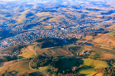 Vue aérienne de Mörlenbach dans le département Hesse, Allemagne