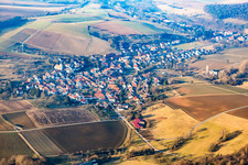 Vue aérienne de Vue sur le village à le quartier Wiebelsbach in Groß-Umstadt dans le département Hesse, Allemagne