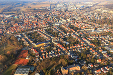 Vue aérienne de École polyvalente Goetheschule | École polyvalente coopérative du district de Darmstadt-Dieburg sur la Goethestraße à Dieburg dans le département Hesse, Allemagne