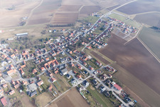 Vue oblique de Oberlauterbach dans le département Bas Rhin, France