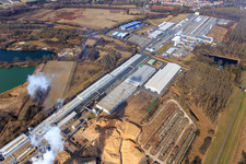 Zone industrielle Konrad-Nolte-Straße outre-Rhin avec Rheinspan GmbH & Co. KG à Germersheim dans le département Rhénanie-Palatinat, Allemagne hors des airs