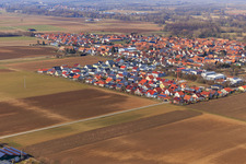 Vue aérienne de Nouvelle zone de développement Brotäcker / Ahornweg depuis le sud-est à Steinweiler dans le département Rhénanie-Palatinat, Allemagne