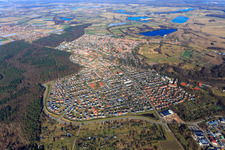 Photographie aérienne de Vue d'ensemble de la ville depuis l'ouest à Jockgrim dans le département Rhénanie-Palatinat, Allemagne