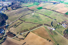Vue aérienne de Site de parachutisme StOÜbPl Bruchsal à le quartier Obergrombach in Bruchsal dans le département Bade-Wurtemberg, Allemagne