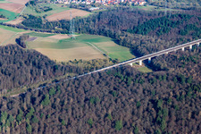 Vue aérienne de Route ICE à le quartier Oberacker in Kraichtal dans le département Bade-Wurtemberg, Allemagne