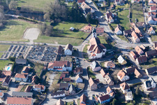 Vue oblique de Mertzwiller dans le département Bas Rhin, France