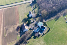 Vue d'oiseau de Mertzwiller dans le département Bas Rhin, France