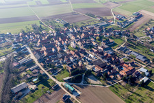 Vue aérienne de Melsheim dans le département Bas Rhin, France