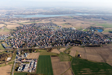 Gambsheim dans le département Bas Rhin, France depuis l'avion