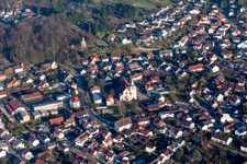 Vue aérienne de Saint-Étienne à le quartier Oberachern in Achern dans le département Bade-Wurtemberg, Allemagne