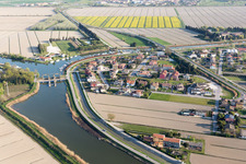 Vue aérienne de Brian dans le département Vénétie, Italie