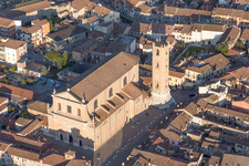 Comacchio dans le département Ferrara, Italie depuis l'avion