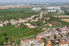 Vue aérienne de Sesto al Reghena dans le département Pordenone, Italie