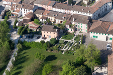 Vue aérienne de Sesto al Reghena dans le département Pordenone, Italie