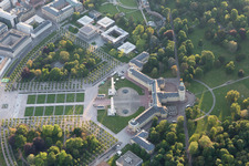 Vue oblique de Place du Château à le quartier Innenstadt-West in Karlsruhe dans le département Bade-Wurtemberg, Allemagne