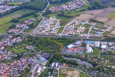 Photographie aérienne de Nouvelle zone de développement Paul-Klee-Ring et Franz-Marc-Ring depuis l'est à Wörth am Rhein dans le département Rhénanie-Palatinat, Allemagne
