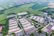 Vue aérienne de Ancienne caserne militaire à Geldersheim dans le département Bavière, Allemagne