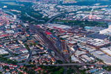 Vue aérienne de Centre-ville dans le quartier du centre-ville dans le quartier de Bellevue à Schweinfurt dans le département Bavière, Allemagne