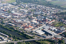 Vue aérienne de Margaretendamm à Bamberg dans le département Bavière, Allemagne