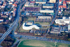 Speyer dans le département Rhénanie-Palatinat, Allemagne depuis l'avion