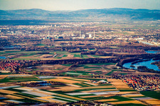 Vue aérienne de Otterstadt dans le département Rhénanie-Palatinat, Allemagne