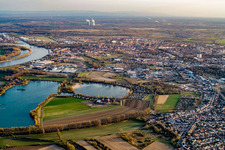 Vue aérienne de Vue de la ville depuis le nord à le quartier Ludwigshof in Speyer dans le département Rhénanie-Palatinat, Allemagne