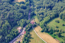 Vue aérienne de Lieu de la première unification européenne à le quartier Sankt Germanshof in Bobenthal dans le département Rhénanie-Palatinat, Allemagne