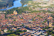 Vue aérienne de Vieille ville avec la Maximilianstraße de l'Altpörtel à la Domplatz à Speyer dans le département Rhénanie-Palatinat, Allemagne