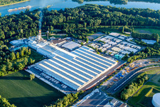 Vue aérienne de Sites de production du fabricant de matériaux isolants et de produits chimiques Saint-Gobain Isover G+H AG à Speyer dans le département Rhénanie-Palatinat, Allemagne