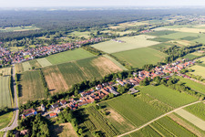 Vue aérienne de Champs agricoles et surfaces utilisables à Vollmersweiler dans le département Rhénanie-Palatinat, Allemagne