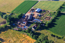 Vue aérienne de Scierie Schaidter Mill avec ORTH Gerd Sütterlin eK du Nord-Ouest à le quartier Schaidt in Wörth am Rhein dans le département Rhénanie-Palatinat, Allemagne