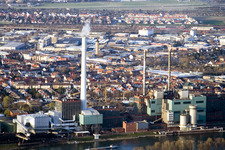 Vue aérienne de GKM du sud à le quartier Neckarau in Mannheim dans le département Bade-Wurtemberg, Allemagne