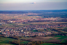 Vue aérienne de Du nord-ouest à le quartier Rohrhof in Brühl dans le département Bade-Wurtemberg, Allemagne