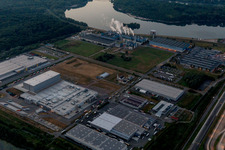 Vue aérienne de Zone industrielle et commerciale d'Oberwald à Wörth am Rhein dans le département Rhénanie-Palatinat, Allemagne