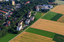 Vue aérienne de Immeubles d'appartements sur Birkenstrasse à Donauwörth dans le département Bavière, Allemagne