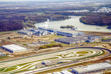 Vue aérienne de Site d'essais de camions Daimler à Wörth am Rhein dans le département Rhénanie-Palatinat, Allemagne