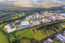 Vue aérienne de Salmkaserne vue de l'est à Philippsburg dans le département Bade-Wurtemberg, Allemagne