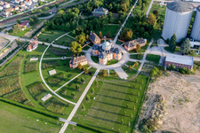 Vue aérienne de Palais de l'Ermitage Waghäusel à Waghäusel dans le département Bade-Wurtemberg, Allemagne