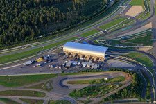 Photographie aérienne de Tribune Est du Motodrom Hockenheimring Baden-Württemberg à Hockenheim dans le département Bade-Wurtemberg, Allemagne