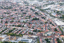 Quartier Neckarau in Mannheim dans le département Bade-Wurtemberg, Allemagne vue d'en haut