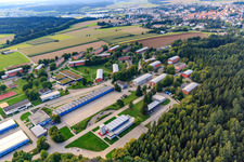 Vue aérienne de Caserne Staufer avec centre d'entraînement aux opérations spéciales sur l'aérodrome à Pfullendorf dans le département Bade-Wurtemberg, Allemagne
