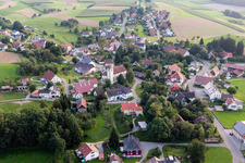 Vue aérienne de Saint Oswald à le quartier Mindersdorf in Hohenfels dans le département Bade-Wurtemberg, Allemagne
