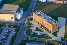 Vue aérienne de Zone industrielle ouest à Bensheim dans le département Hesse, Allemagne