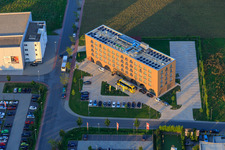 Vue aérienne de Zone industrielle ouest à Bensheim dans le département Hesse, Allemagne