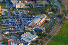 Vue aérienne de Zone industrielle à Bensheim dans le département Hesse, Allemagne
