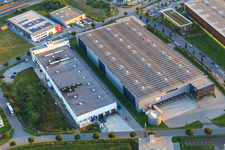 Vue aérienne de Zone industrielle du Nord à Lorsch dans le département Hesse, Allemagne