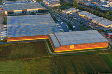 Vue oblique de Zone industrielle du Nord à Lorsch dans le département Hesse, Allemagne