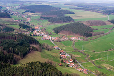 Vue aérienne de Quartier Unter-Mossau in Mossautal dans le département Hesse, Allemagne