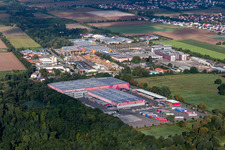 Vue oblique de Zone industrielle à Essingen dans le département Rhénanie-Palatinat, Allemagne